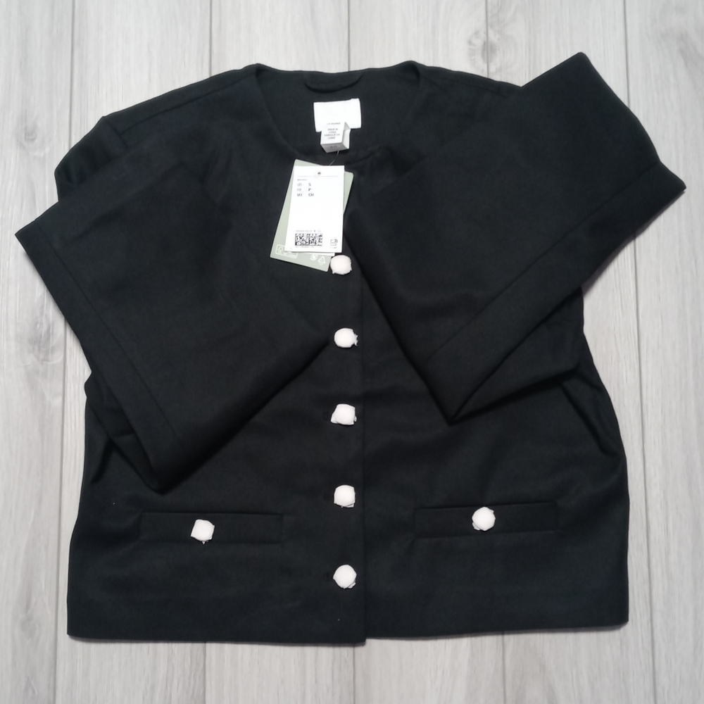 H&M Short Jacket - Size Small - New/NWT - Black